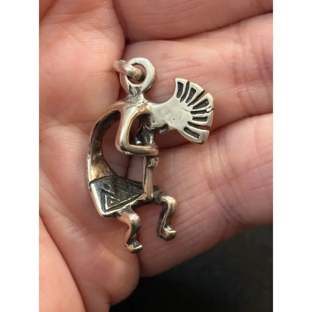 Vintage Sterling Silver Kokopelli Pendant 4 g 1.25